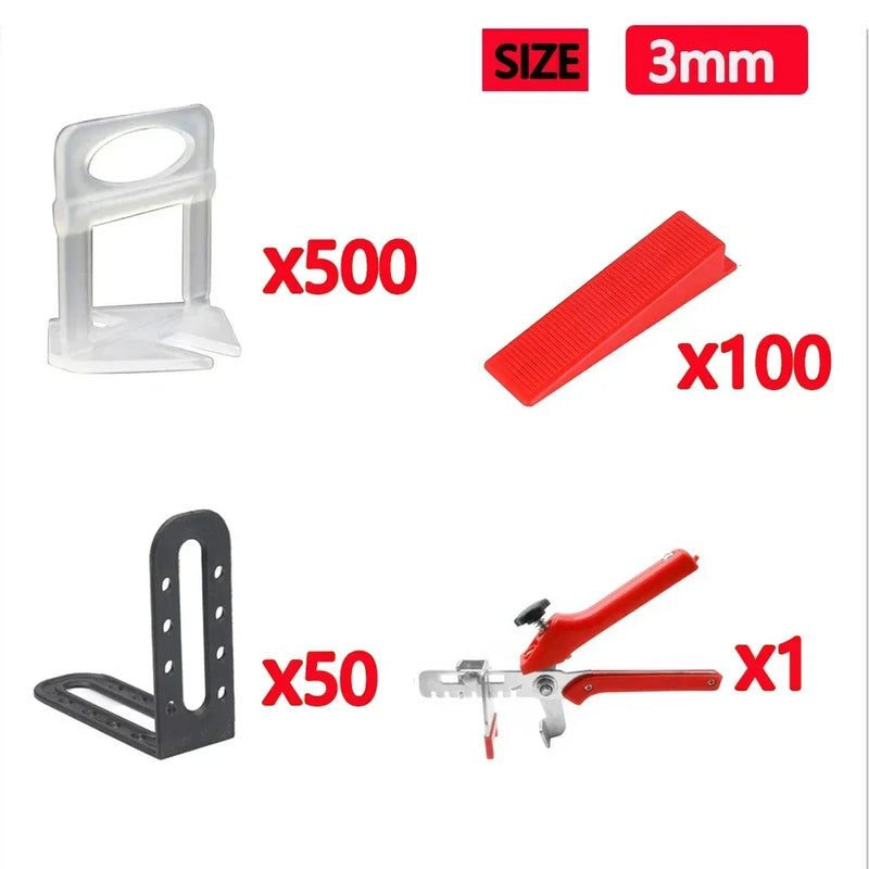 100-800PCS Floor Tile Leveling System Clips Spacers Straps Tile Piler Wadge Ceramic Tile Laying Leveling Construction Tools