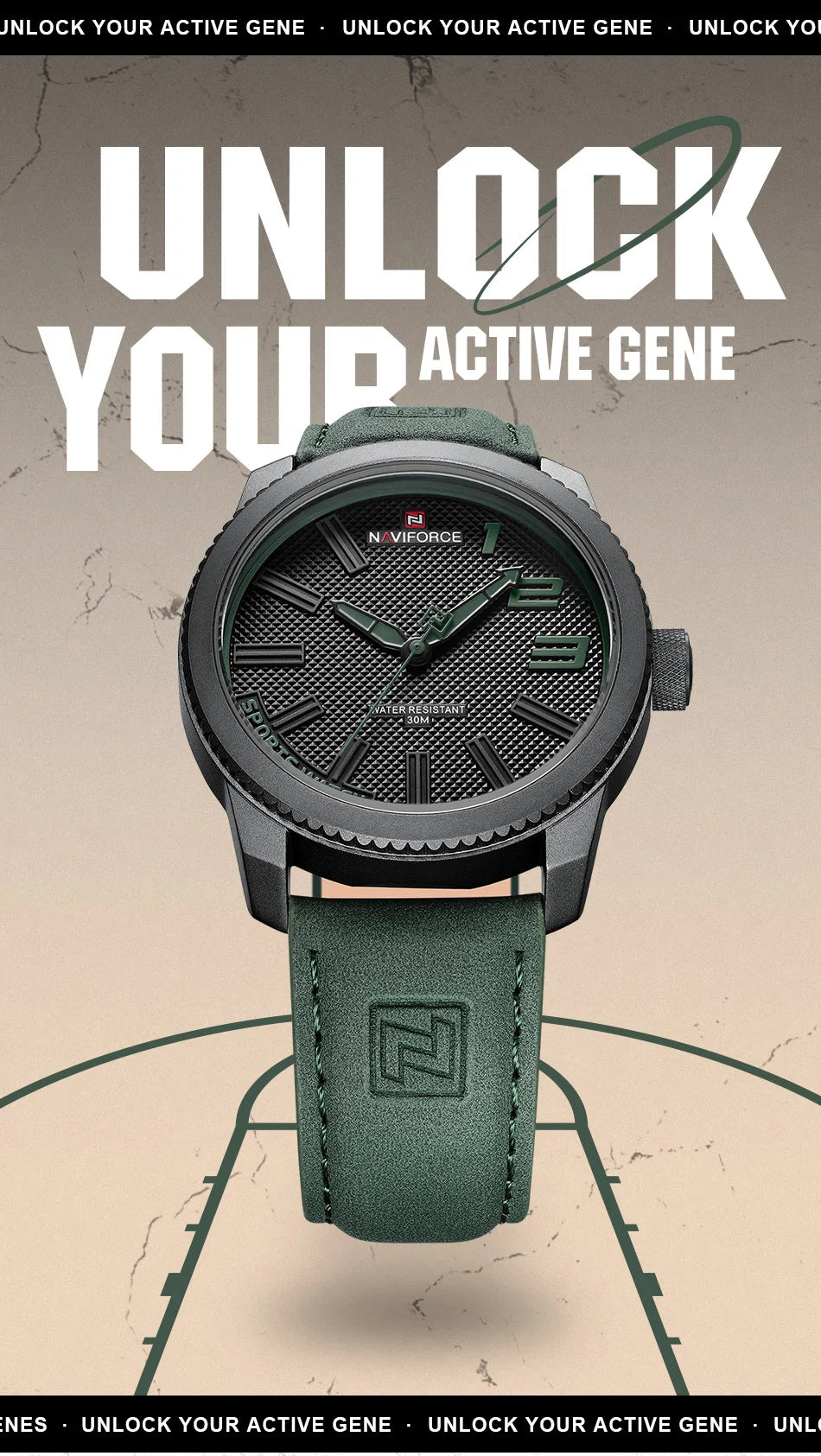 NAVIFORCE Popular Male Wristwatch Military Sports Shockproof Waterproof Leather Watch Men Fashion Casual Clock Relogio Masculino