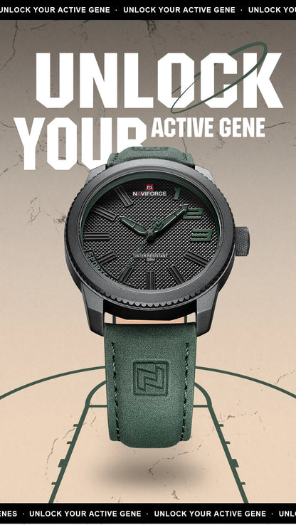 NAVIFORCE Popular Male Wristwatch Military Sports Shockproof Waterproof Leather Watch Men Fashion Casual Clock Relogio Masculino