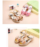 Girls Princess Shoes Summer Children High Heels Open-toe Party Wedding Toddler Sandals Non-slip Kids Casual Sequins Beach Shoes