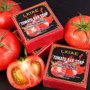 LKIAE Brand Tomato Fruit Scented Handmade Natural Bar Soap, For Face, Body, Whitening, Oil Control, Brightens, Shrink Pore, 200g