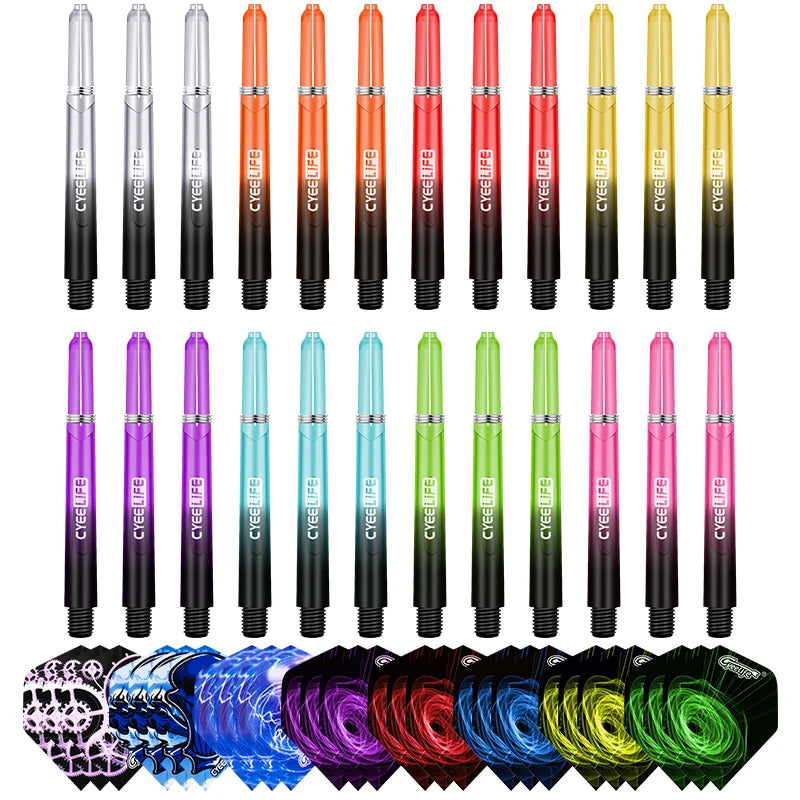 CyeeLife 35/41/48mm Plastic Darts Shafts 4.5mm Screw Thread Transparent Dart Stems With Stainless Steel O Ring For Steel & Soft