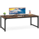 Modern Computer Desk, Executive Office Desk Computer Table Study Writing Desk Workstation for Home Office,Rustic/Black
