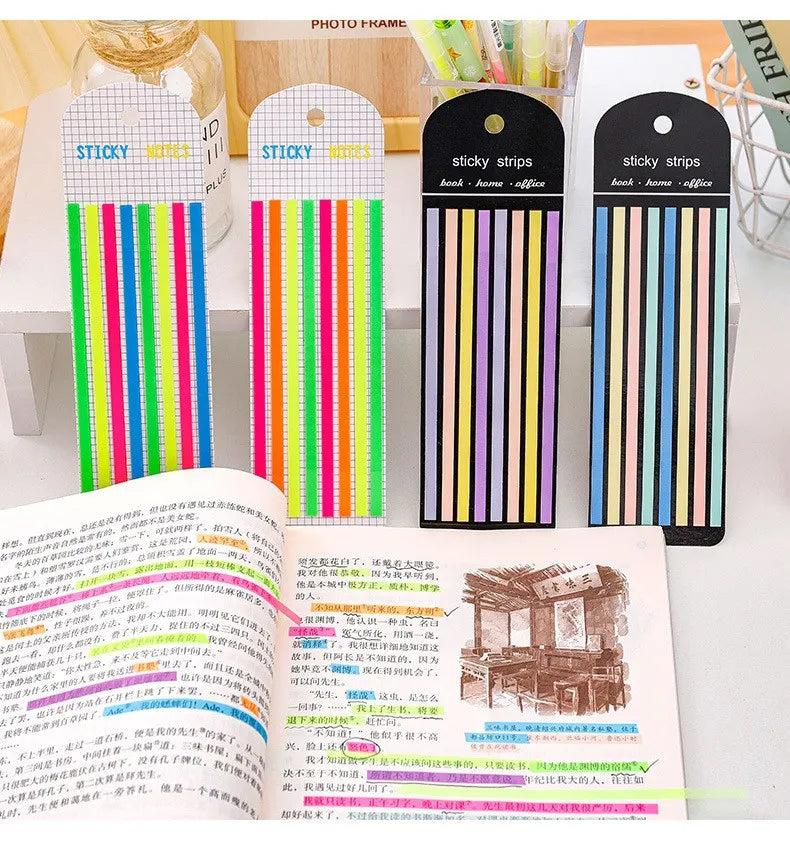 160 unidades de cintas adhesivas transparentes para resaltar, extraíbles, Morandi Neon, notas adhesivas transparentes, útiles escolares y de oficina.