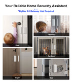 GIRIER Smart Door and Window Sensor ZigBee 3.0 Wireless Contact Detector for Smart Home Security Works with Home Assistant MQTT