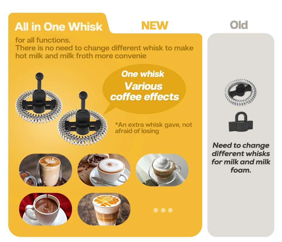 HiBREW Milk Frother Frothing Foamer Chocolate Mixer Cold/Hot Latte Cappuccino Fully Automatic Milk Warmer Cool Touch M1A