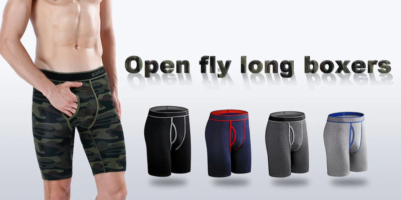 4pcs long boxers for men underwear plus size Men's panties sexy long leg underpants cotton Mens boxer shorts fashion male Trunk