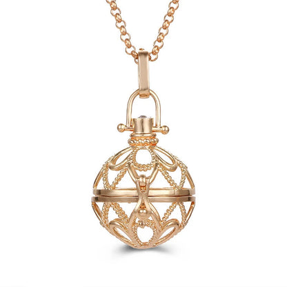 New Aroma Water Droplets Cage Lockets Necklace Heart Shaped Zircon Essential Oil Diffuser Set Combination Woman Pendant Jewelry