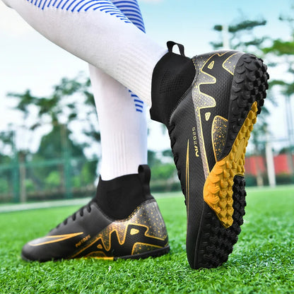 New Outdoor Men Soccer Shoes Adult Kids Long Spikes Football Boots Training Sport Footwear Sneakers Non Slip Training Unisex