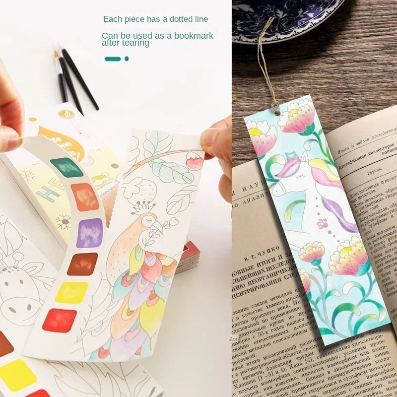 20 Sheets Portable Children Watercolor Painting Book Paint with Water Kids Gouache Graffiti Picture Coloring Drawing Toys Gifts