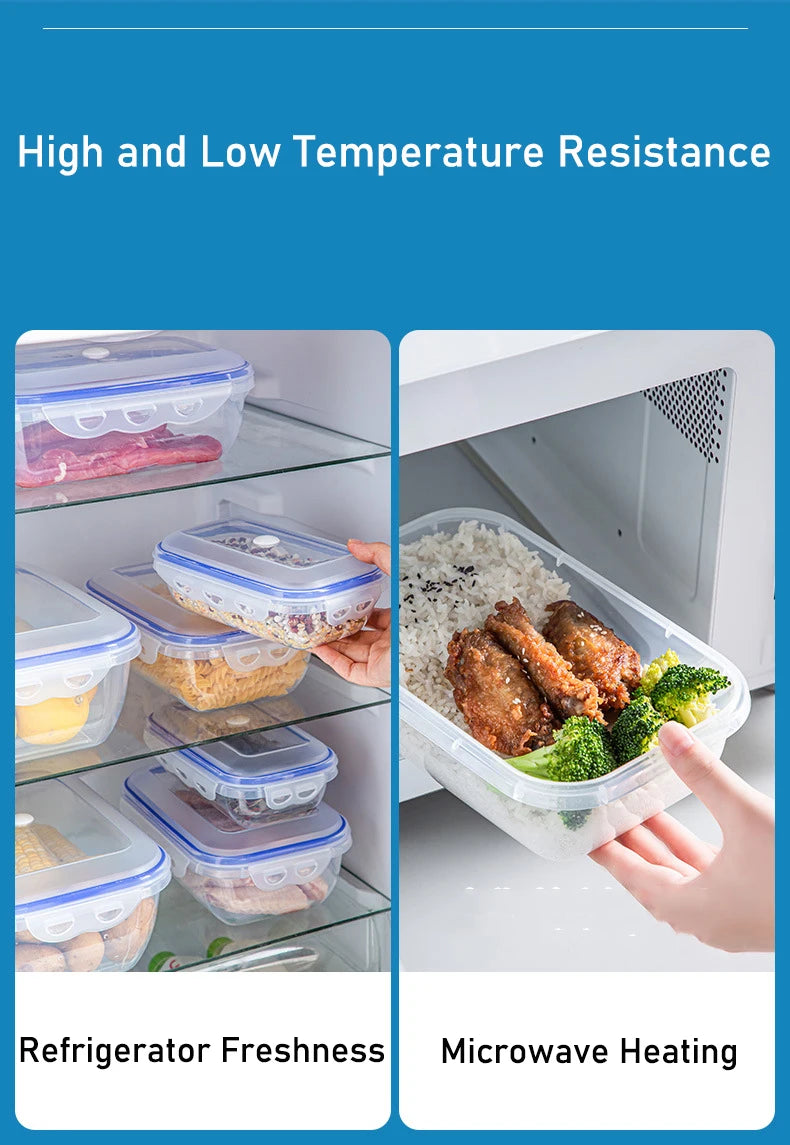 Vacuum Food Storage Box Transparent Storage Container Fridge Organizer Microwave Safe Fresh-Keeping Sealing Box Food Dispenser