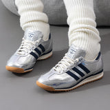 Adidas Women's Sneakers, Fashionable Retro T-Toe Shoes, Shiny Thin-Soled Lightweight Low-Top Casual Shoes Jh8654