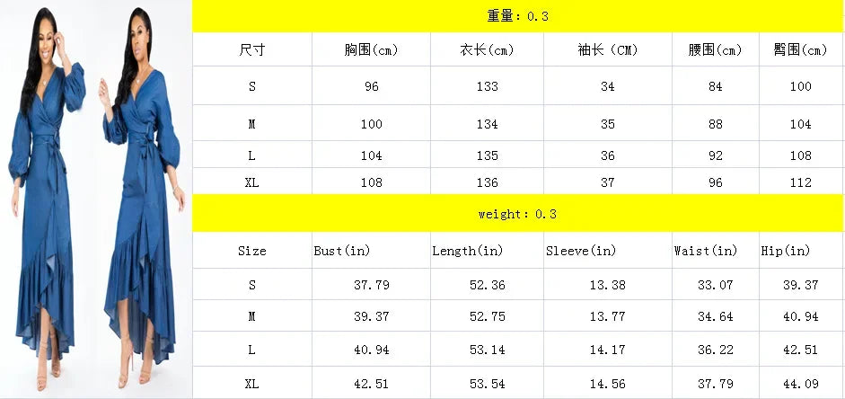 Popular Women's Casual Women's Ruffled Lantern Sleeves V-Neck Elegant Denim Dress Sexy Dress Dresses for Women Party