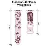 Correa de silicona de dibujos animados para Apple Watch Series 9, 8, 7, 41mm, 45mm, 38mm y 40mm, bonita correa para iWatch SE 6, 5, 4, 3, 44mm y 42mm
