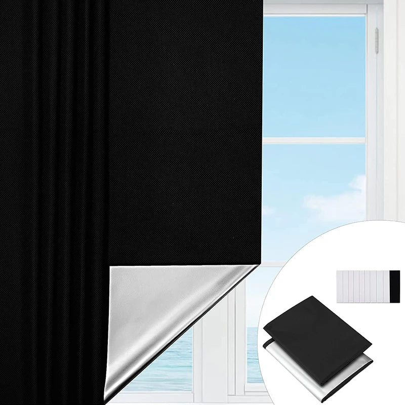 Cortina opaca portátil sin taladro, 100 % opaca, aislante y con protección UV para dormitorio, sala de estar, decoración del hogar.