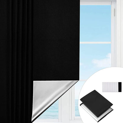 Cortina opaca portátil sin taladro, 100 % opaca, aislante y con protección UV para dormitorio, sala de estar, decoración del hogar.