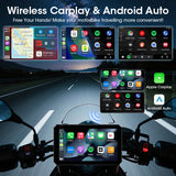 5" Portable Motorcycle Navigation GPS Wireless Carplay&Android Auto Moto Monitor IPX7 Waterproof Display Dual Bluetooth 5.0