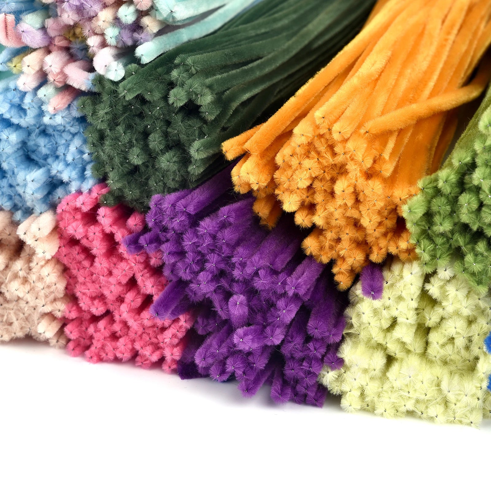 100pcs Chenille Stems Toys DIY Strips Twist Bar Anvil Wire Craft Pipe Creative Hobby Children Plush Stick Chenille Sticks