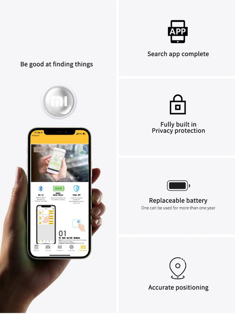 Xiaomi Smart Finder Bluetooth 4.0 Children's Pet Wallet GPS Location Tracker Anti-lost Device Mini Portable Tracking Locator