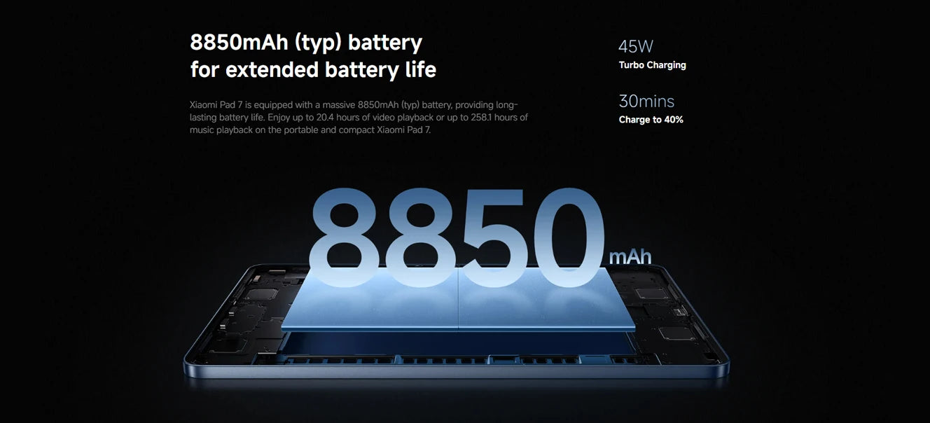 Tablet Xiaomi Pad 7 Versão Global 11.2" 3.2K 144Hz - Snapdragon 7+ Gen 3 | Bateria 8850mAh & Câmara 13MP