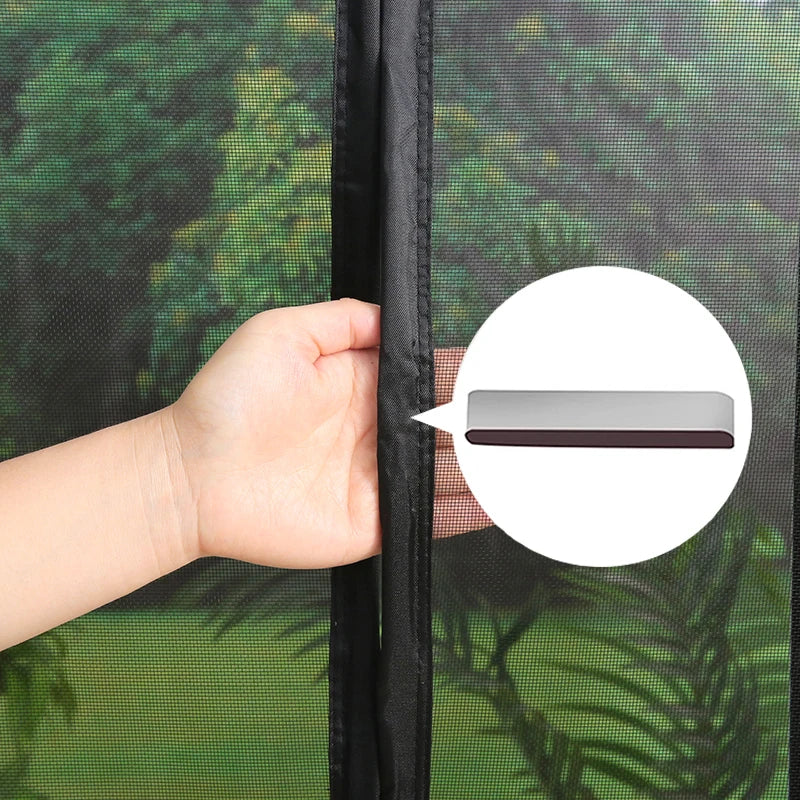 Black，Mosquito net magnetic screen air curtain invisible customized size，Magnetic stripe opens from the middle，motorhomes， car