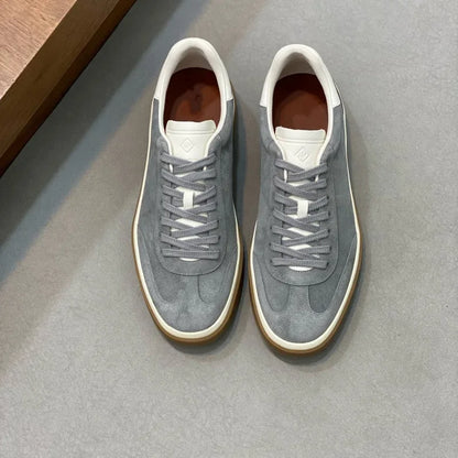 Classic Leisure Sport Board Shoes Men's Couple British Simple Match Dequn White Shoes Flat Heel Breathable Cement Ground