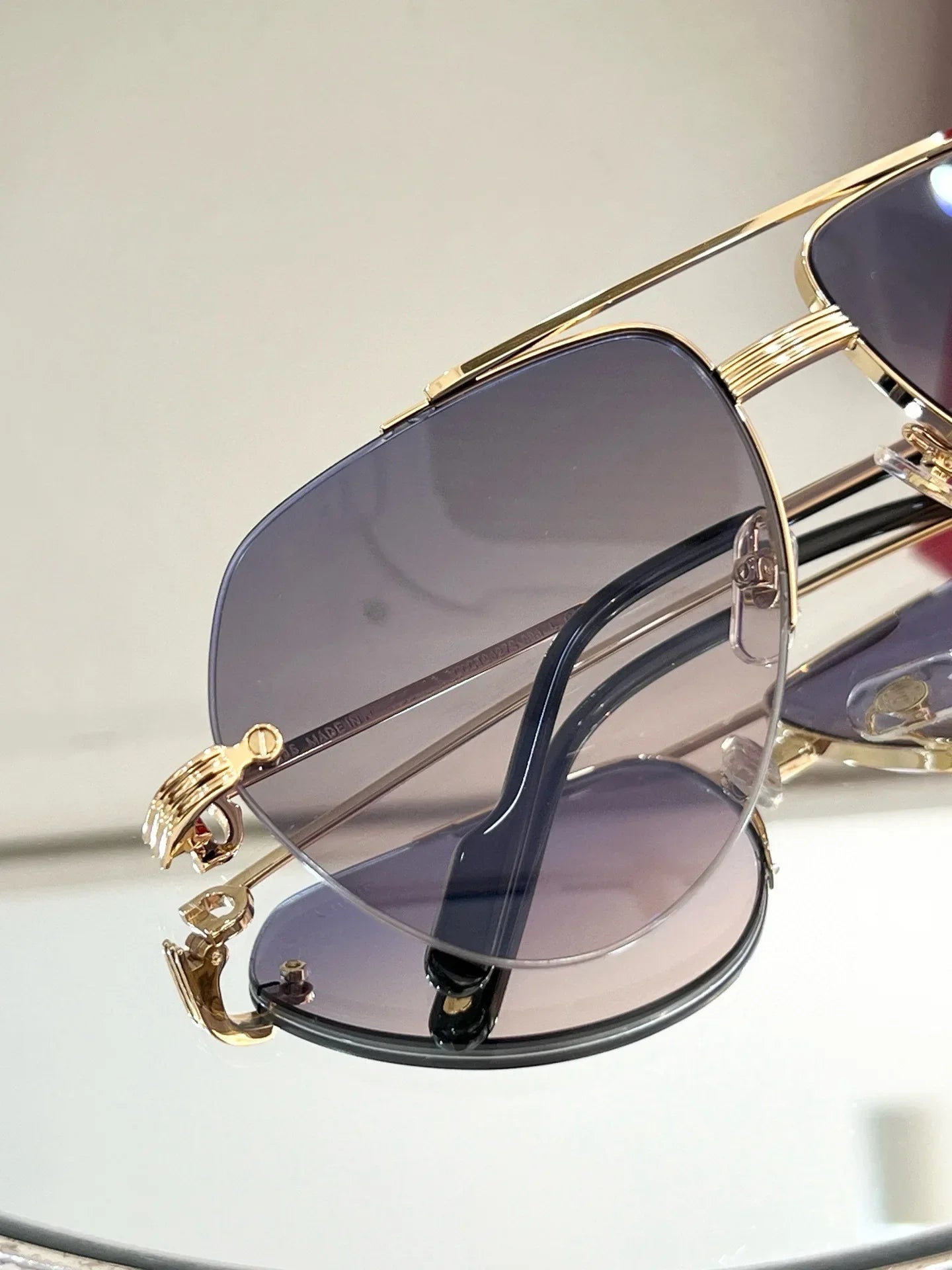 Ollymurs  Frameless Brushed SunglassesDesigner CT0427S CAR Card Home New Men's Comfortable Fashion Anti-ultraviolet Sunglasses