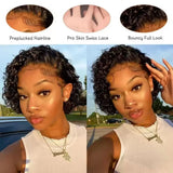 Pixie Cut Wig Short Curly Human Hair Wigs Brazilian Wig Cheap Remy Hair 13X1 Transparent Lace Wigs For Women Sale