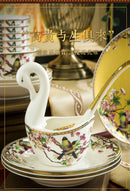 Fine Bone China Plates Dinner Sets Ceramics Luxury Breakfast Dinnerware Gift Women Vajillas Completa Ceramica Luxury Tableware