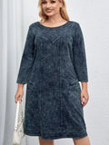 Vestido jeans casual feminino plus size solto ajuste mini vestido várias cores disponíveis