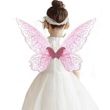 Fantasy Colorful Butterfly Fairy Wings Organza Sparkle Cosplay Wings Handmade Elf Wings Costume for Adult Kid