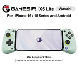 GameSir X5 Lite Mobile Phone Gamepads for iPhone 16 15 Series iPad Mini Android Tablet Controller Hall Effect Joysticks Design
