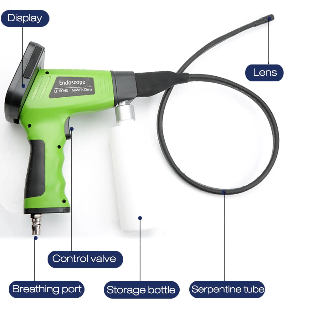 Pistola de limpieza de aire acondicionado para automóvil, pantalla LCD, endoscopio, caja, herramienta de limpieza para lavado de autos visible
