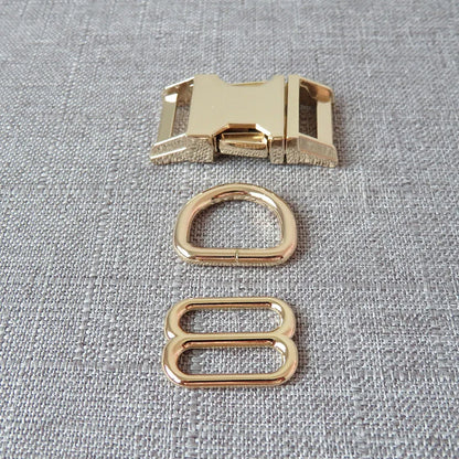 1Set Strong Hardware Metal Straps Slider D Ring Release Belt Buckle For Cat Pet Dog Collar Harness Paracord Sewing Accessory