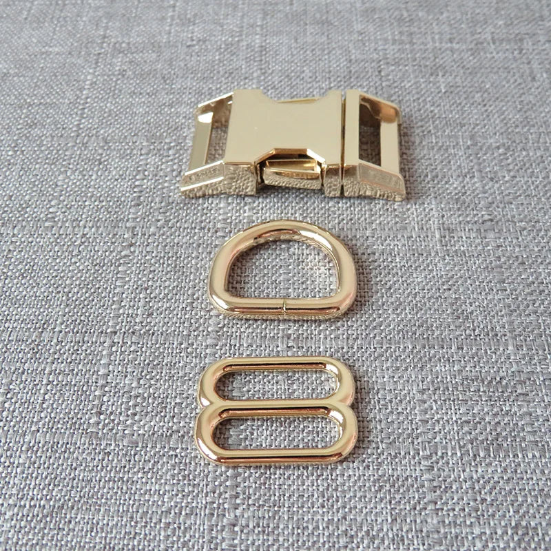 1Set Strong Hardware Metal Straps Slider D Ring Release Belt Buckle For Cat Pet Dog Collar Harness Paracord Sewing Accessory