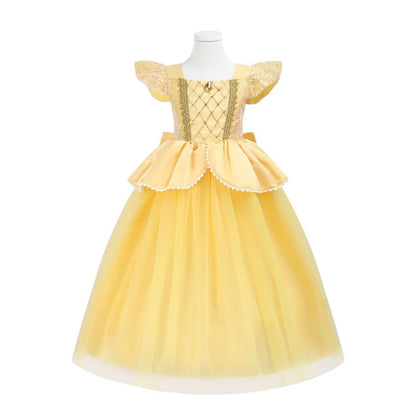 Children's Halloween Role Play Fairy Princess Belle Dress Xmas Carnival Masquerade Performance Birthday Party Fancy Girl Clothes