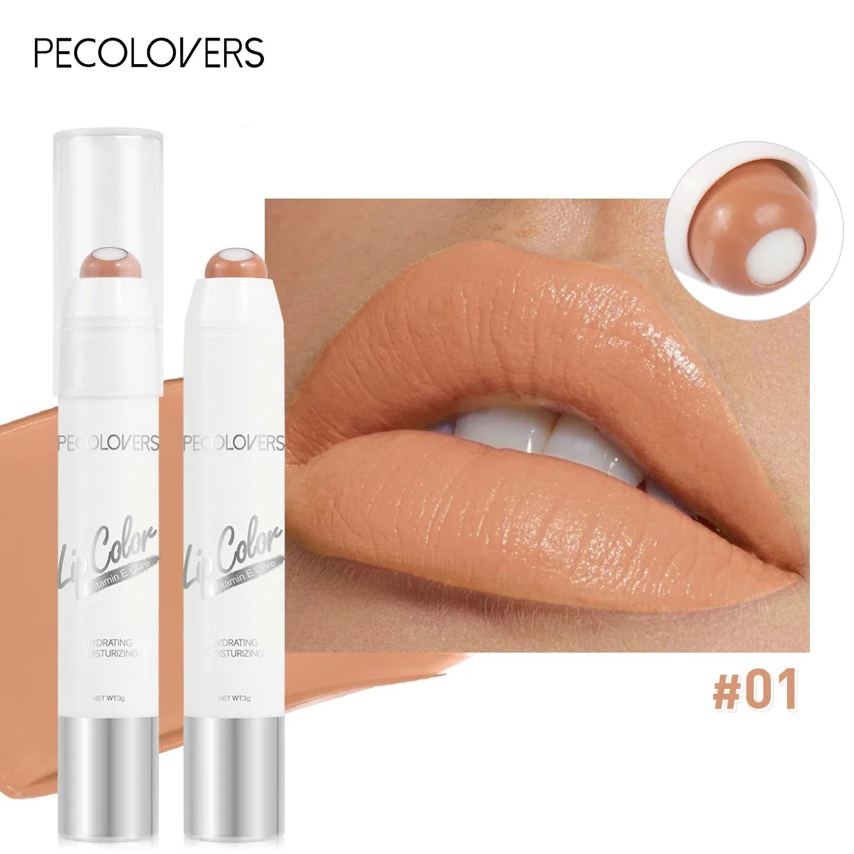 2-in-1 Nude Lipstick Matte Red Lip Balm Moisturizing 6 Colors Sandwich Lipstick Waterproof Long-Lasting Non-Stick Cup Lip Stick