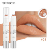 2-in-1 Nude Lipstick Matte Red Lip Balm Moisturizing 6 Colors Sandwich Lipstick Waterproof Long-Lasting Non-Stick Cup Lip Stick