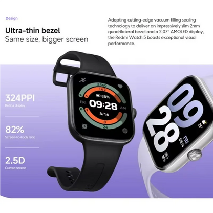 Global Version Xiaomi Redmi Watch 5 2.07 "60Hz AMOLED Screen Built-in GNSS Bluetooth Call 150 + Sports Modes 24 Days Battery Life
