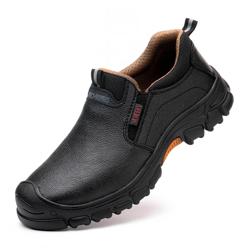 Genuine Leather Cow Suede Safety Work Shoes For Men Composite Head Anti Nail Anti Static Welding Shoes Indestructible Boots