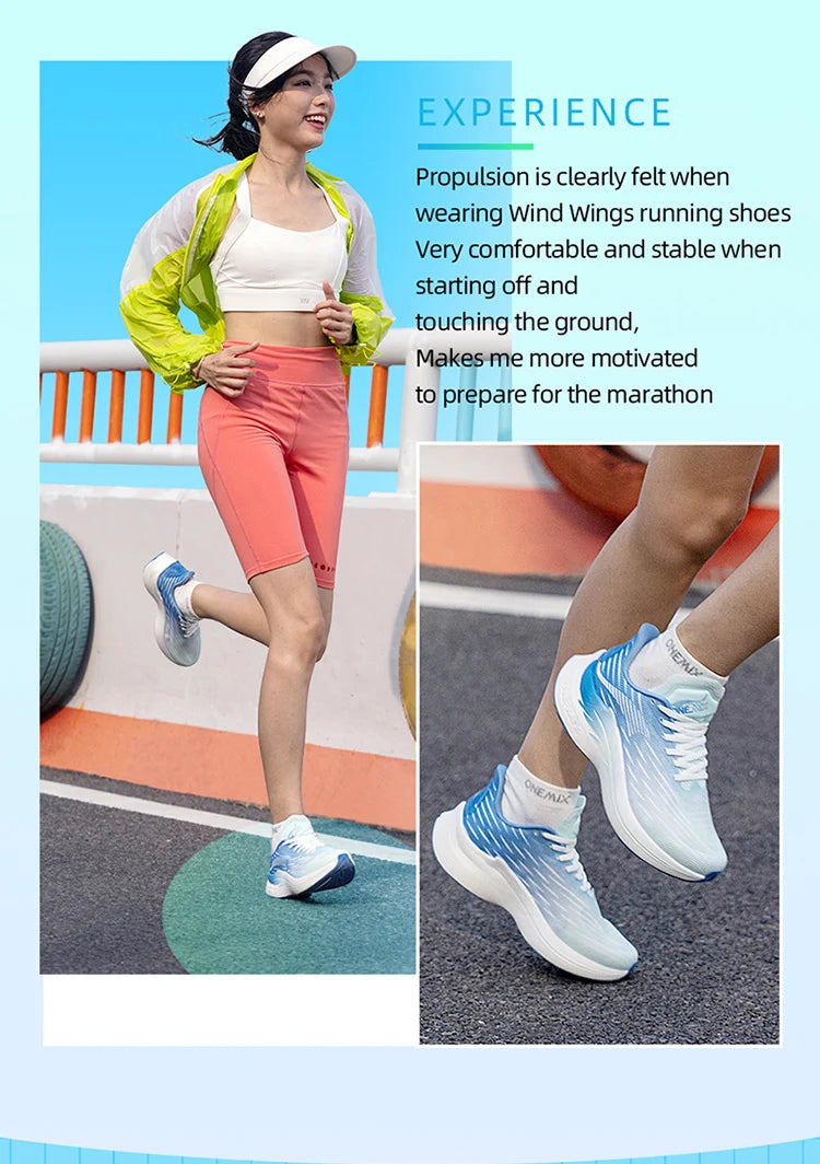 Onemix 2026 Wind Wings Breathable Speed Running Shoes Men Marathon Sports Casual Women Sports Shoes Light Men Outdoor Jump Rope