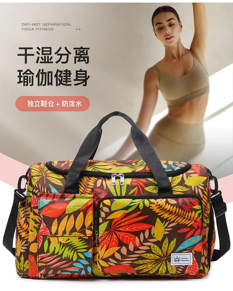 Oxford Leaves Large Capacity Travel Tote 2026 New High Quality Durable Bags Portable Daily Commute Versatile Travel Bags