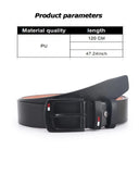 Fashion And Classical PU Alloy Square Buckle Belts Business Versatile Leisure Belts Black For Men Jean Pants Waistband