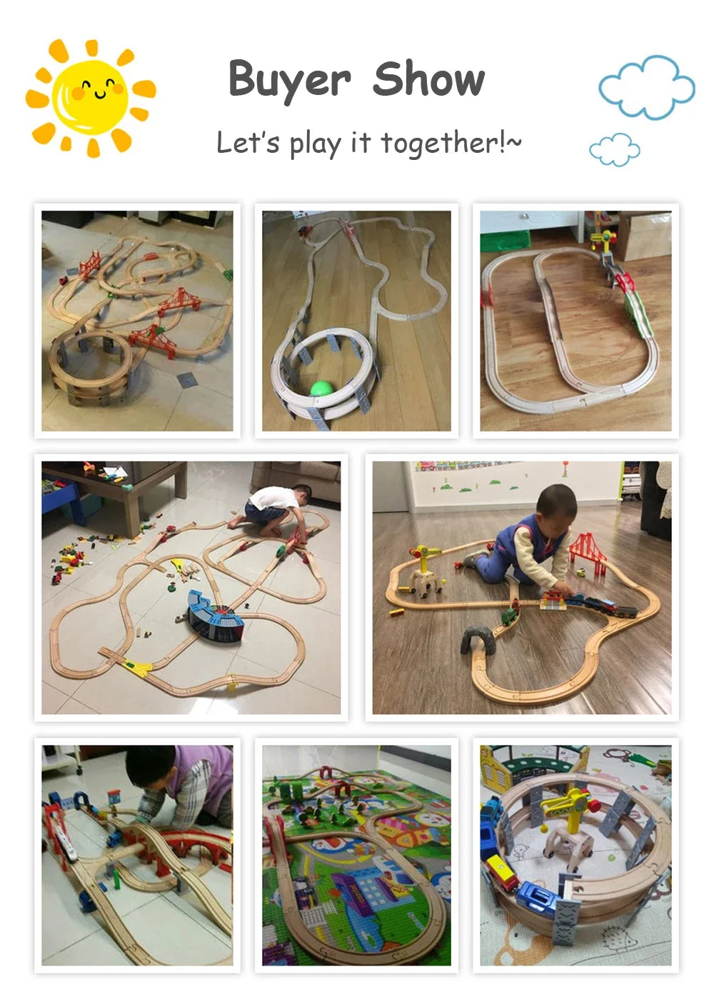 Wooden Train Track Toys Railway Rails Accessories Fit Thomas Train Road Connector Bridge Wood Railway Children Boy Christmas Gift