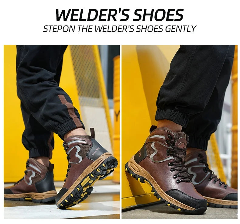 High Top Safety Shoes Men Steel Toe Work Shoes Men Women Work Safety Boots Anti Smash Safety Indestructible waterproof boots