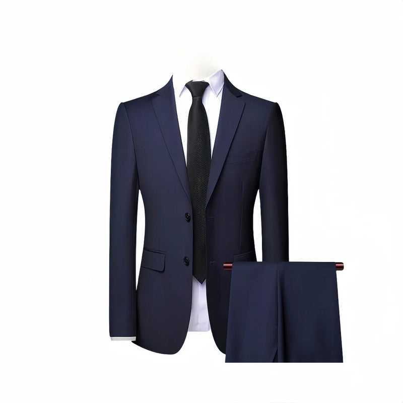 Traje de novio para boda 2025, corte entallado, 2 piezas (chaqueta y pantalón), transpirable (corbata incluida), ideal para padrinos de boda, fiestas y bailes de graduación.