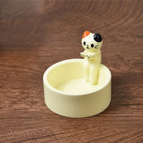 Kitten Candle Holder Cute Cat Candlestick Creative Aromatherapy Candle Holder Durable High Temperature Cartoon Candlestick Decoration