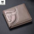 BULLCAPTAIN Fashion Big Logo Man Wallet High Quality RFID Wallet Coin Purse Compact Mini Card Holder Genuine Leather