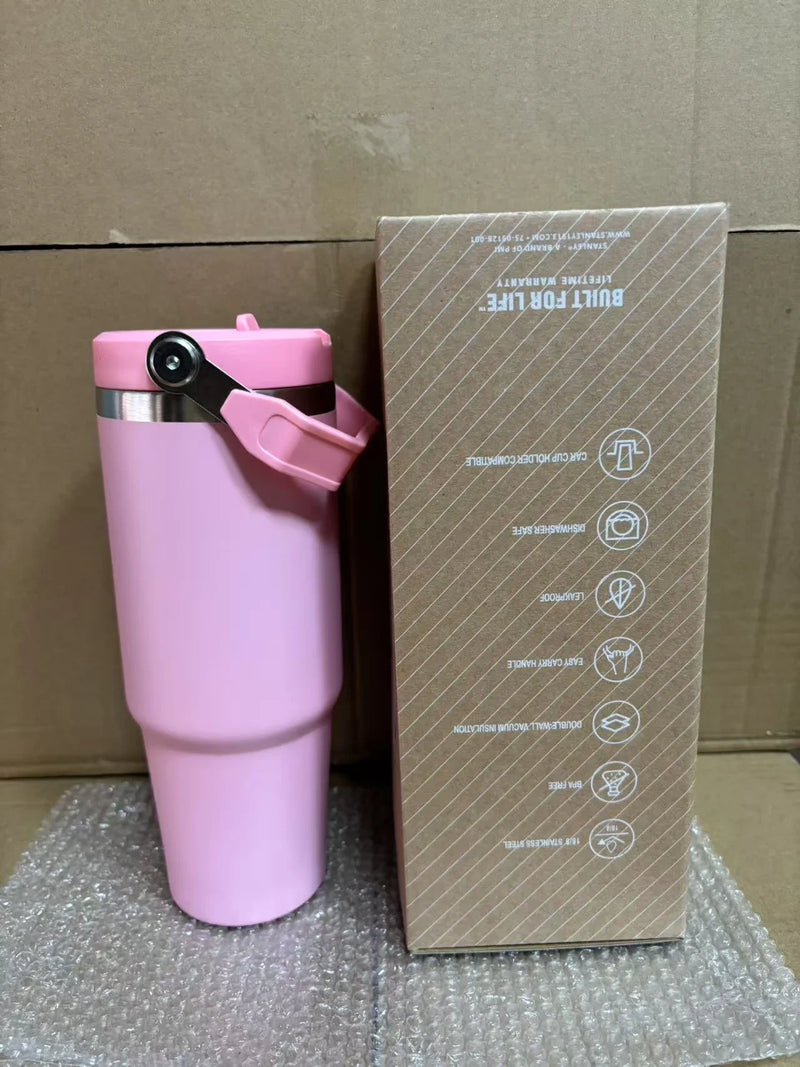 30 oz Premium Steel Travel Cup with Non-Slip Base - Car, Office, Hiking, Leak and Sweat Resistant Design