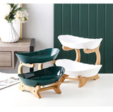 Three Layer Table Plates Dinnerware Wooden Kitchen Fruit Bowl with Floors Partitioned Dish Snack Candy Cake Stand Salad Bowl